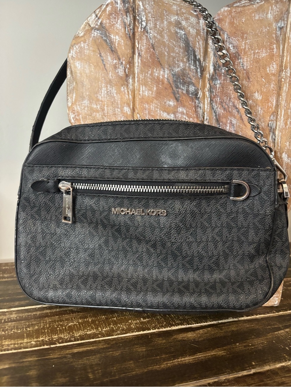 Michael Kors Men’s Black MK Signature Messenger Crossbody